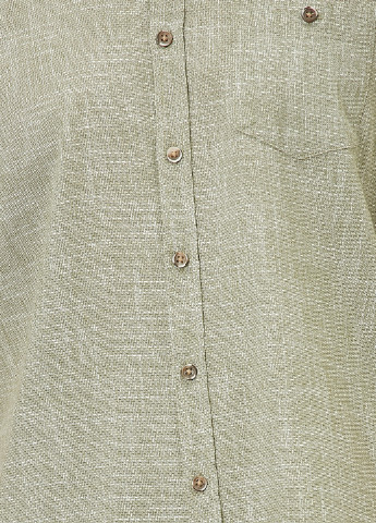 Оливковковая (хаки) кэжуал рубашка меланж KOTON JEANS