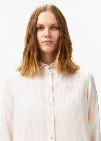 Розовая кэжуал рубашка в полоску Lacoste
