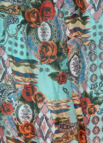 Бирюзовое кэжуал платье Made in Italy с цветочным принтом