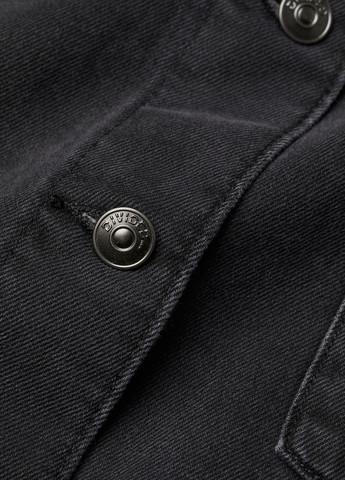Темно-серое джинсовое платье рубашка H&M однотонное