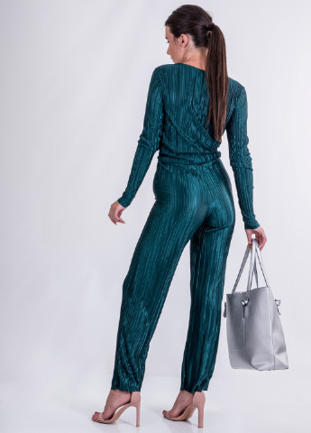 Комбинезон Rut & Circle комбинезон-брюки однотонный изумрудный деловой трикотаж, полиэстер