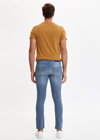 Светло-синие демисезонные скинни джинсы DeFacto
