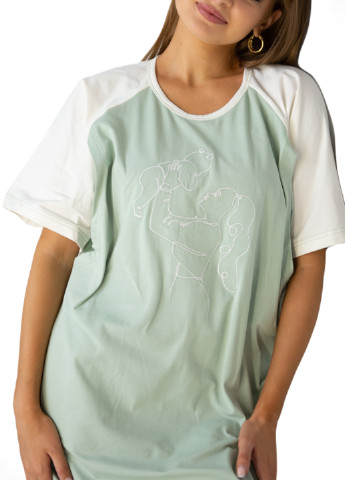 Нічна сорочка з принтом і секретом для годування HN полина (236217626)