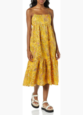 Жовтий кежуал сукня а-силует Goodthreads з квітковим принтом
