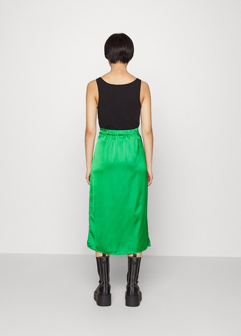 Зеленая кэжуал однотонная юбка Vila а-силуэта (трапеция)