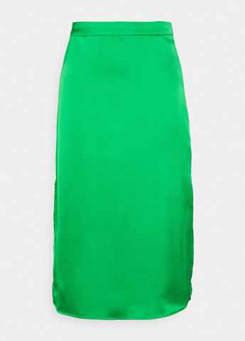 Зеленая кэжуал однотонная юбка Vila а-силуэта (трапеция)