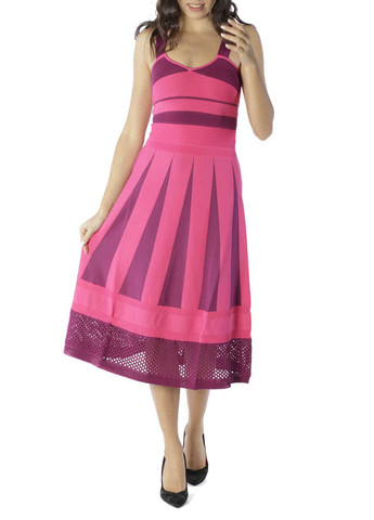 Розовое кэжуал платье клеш Pinko однотонное