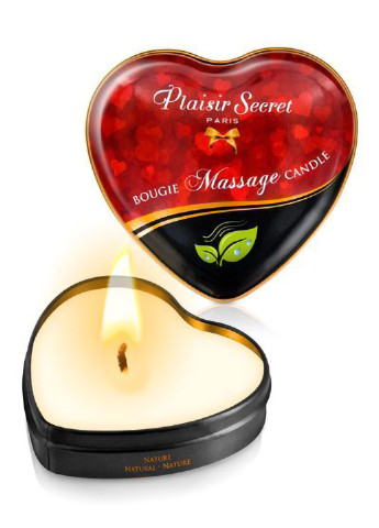 Масажна свічка серця Natural (35 мл) Plaisirs Secrets (254152491)