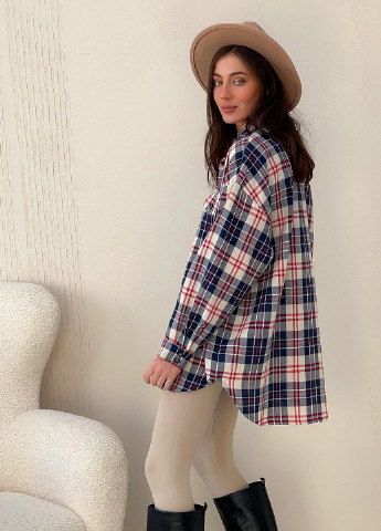 Синяя кэжуал рубашка в клетку Тю-Тю!