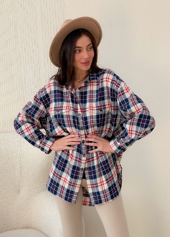 Синяя кэжуал рубашка в клетку Тю-Тю!