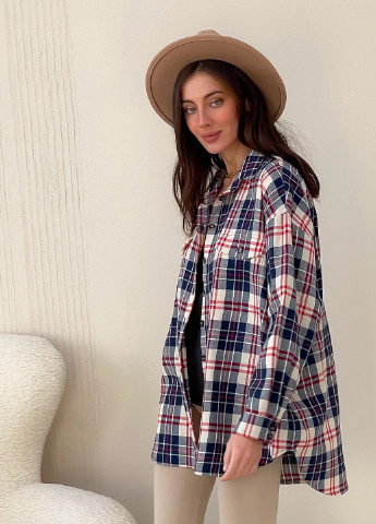 Синяя кэжуал рубашка в клетку Тю-Тю!