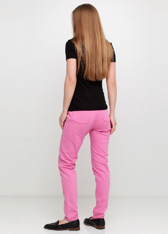 Темно-розовые джинсовые демисезонные брюки Sassofono