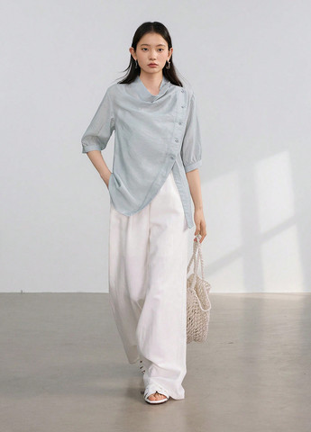 Светло-серая блуза SHEIN