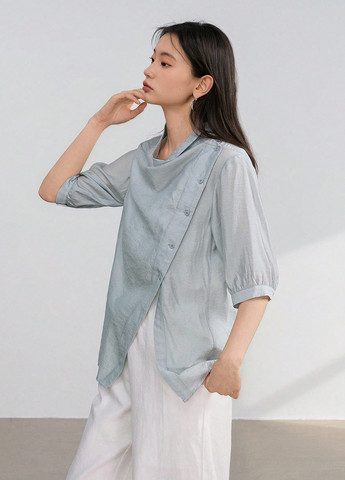 Светло-серая блуза SHEIN