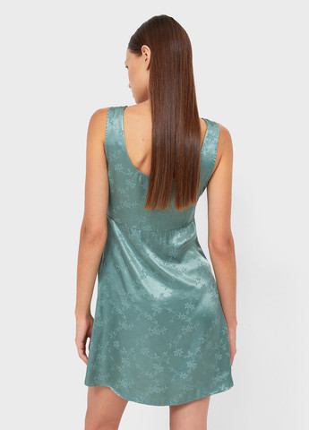 Сіро-зелена кежуал сукня Stradivarius з квітковим принтом