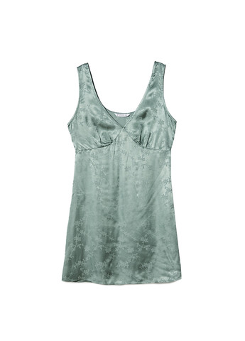 Сіро-зелена кежуал сукня Stradivarius з квітковим принтом