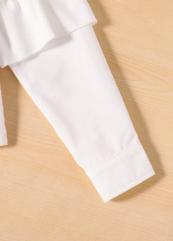 Белая однотонная блузка SHEIN демисезонная