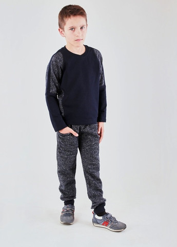 Ляля свитшот однотонный индиго кэжуал хлопок, двунитка