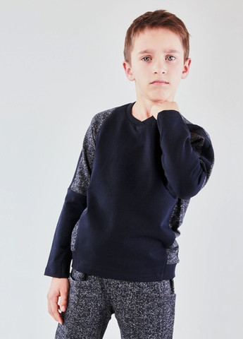 Ляля свитшот однотонный индиго кэжуал хлопок, двунитка