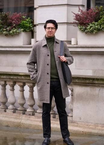 Коричневое демисезонное Пальто однобортное Uniqlo