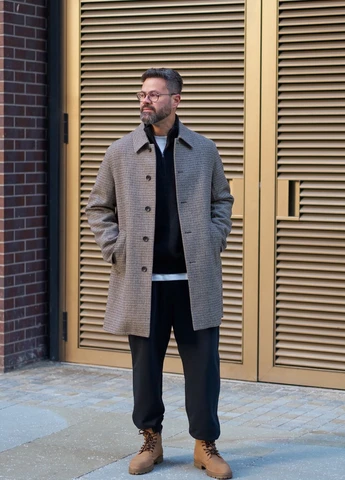 Коричневое демисезонное Пальто однобортное Uniqlo