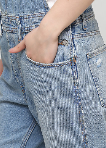 Комбинезон H&M комбинезон-брюки однотонный голубой денил хлопок