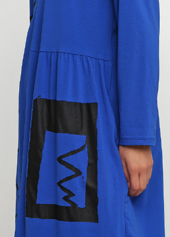 Синя кежуал сукня оверсайз Italy Moda з малюнком