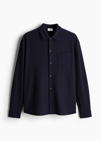 Индиго кэжуал рубашка однотонная H&M