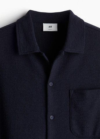 Индиго кэжуал рубашка однотонная H&M