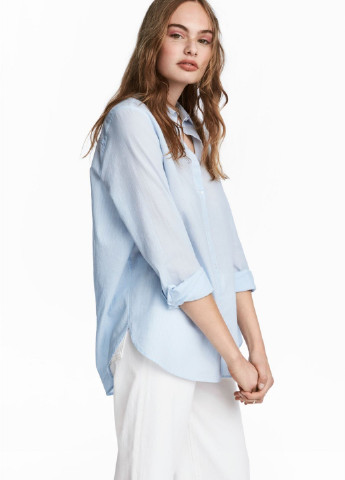 Сорочка H&M смужка блакитна кежуал