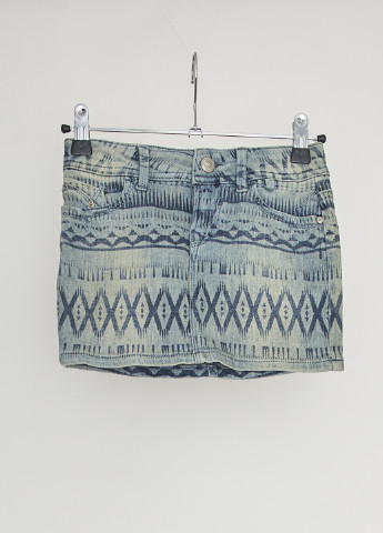 Голубая джинсовая с орнаментом юбка LTB