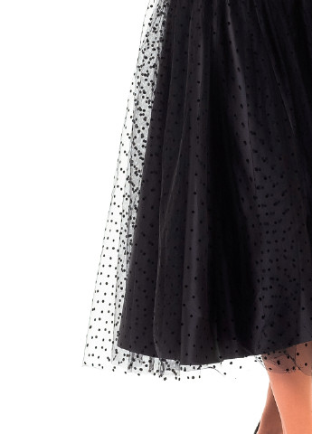Черная кэжуал в горошек юбка Leya клешированная