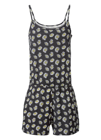 Комбинезон Esmara комбинезон-шорты цветочный чёрный кэжуал хлопок