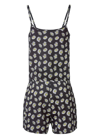 Комбинезон Esmara комбинезон-шорты цветочный чёрный кэжуал хлопок