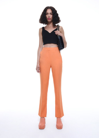 Оранжевые кэжуал демисезонные укороченные брюки Reserved