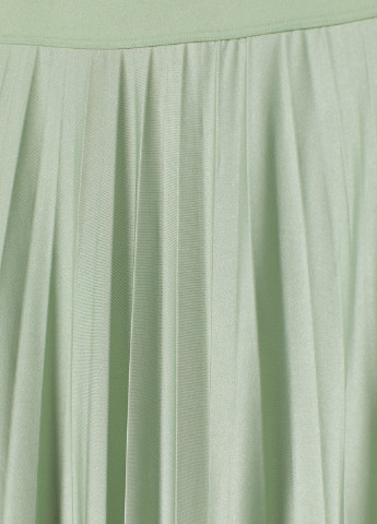 Мятная кэжуал однотонная юбка H&M плиссе