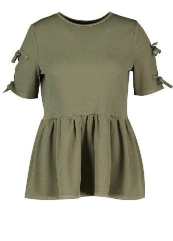 Хакі блуза з баскою Boohoo