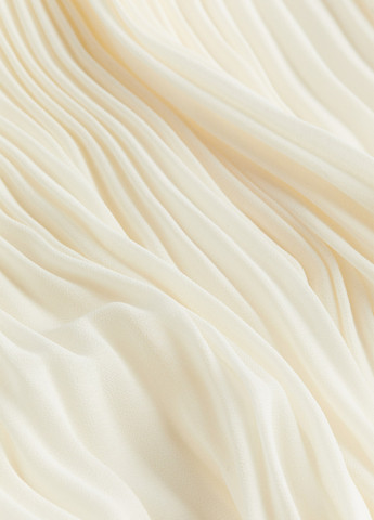 Кремовая кэжуал однотонная юбка H&M плиссе