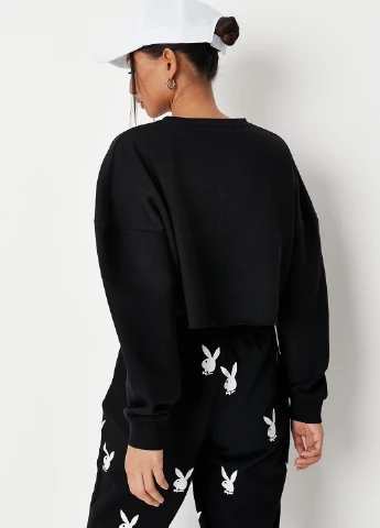 Чорний світшот Missguided напис без декору (262982935)