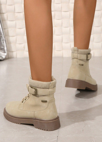 Осенние ботильоны тимберленды SHEIN со шнуровкой, с пряжкой из искусственного меха