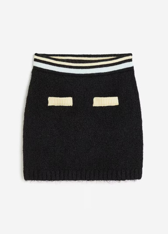 Черная кэжуал колор блок юбка H&M а-силуэта (трапеция)