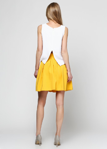 Желтая кэжуал однотонная юбка Daori мини
