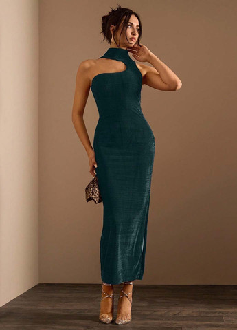 Морской волны вечернее платье силуэтная SHEIN однотонное