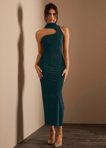 Морской волны вечернее платье силуэтная SHEIN однотонное