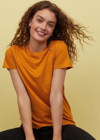 Оранжевая летняя футболка H&M