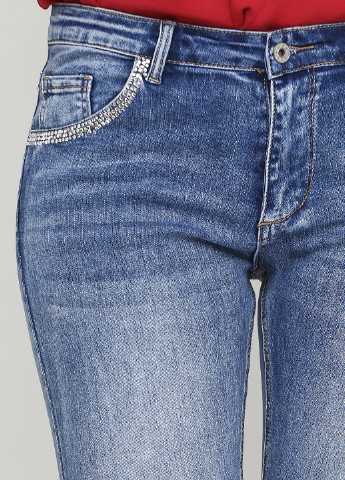 Темно-синие демисезонные клеш джинсы MELLY & CO