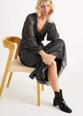 Осенние полуботинки C&A лаковые из искусственной кожи