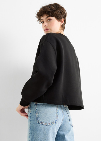 Чорний світшот C&A однотонний намистини (353313297)