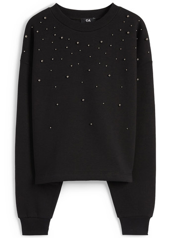 Чорний світшот C&A однотонний намистини (353313297)