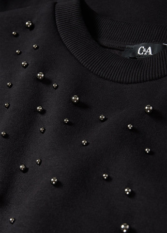 Чорний світшот C&A однотонний намистини (353313297)